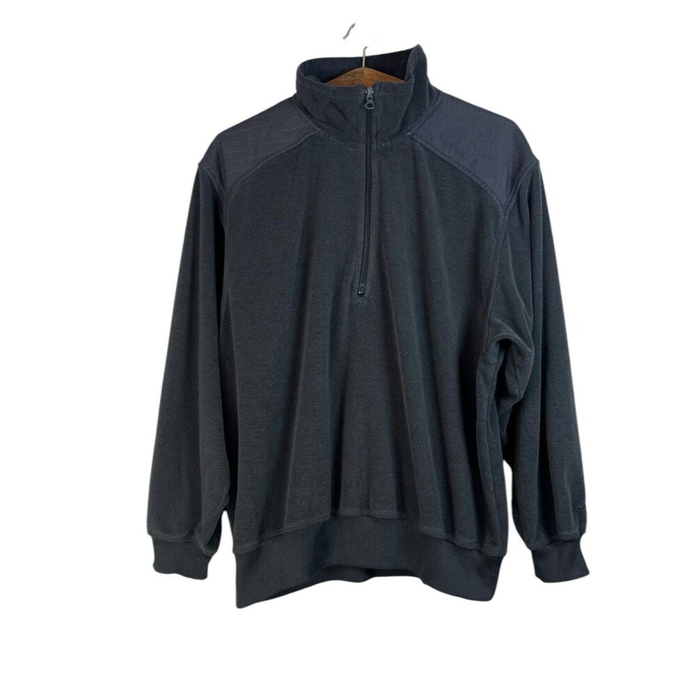 NIKE Golf Y2K Fleece Pullover Jacket Mens Gray Quarter Zip Logo Size M
